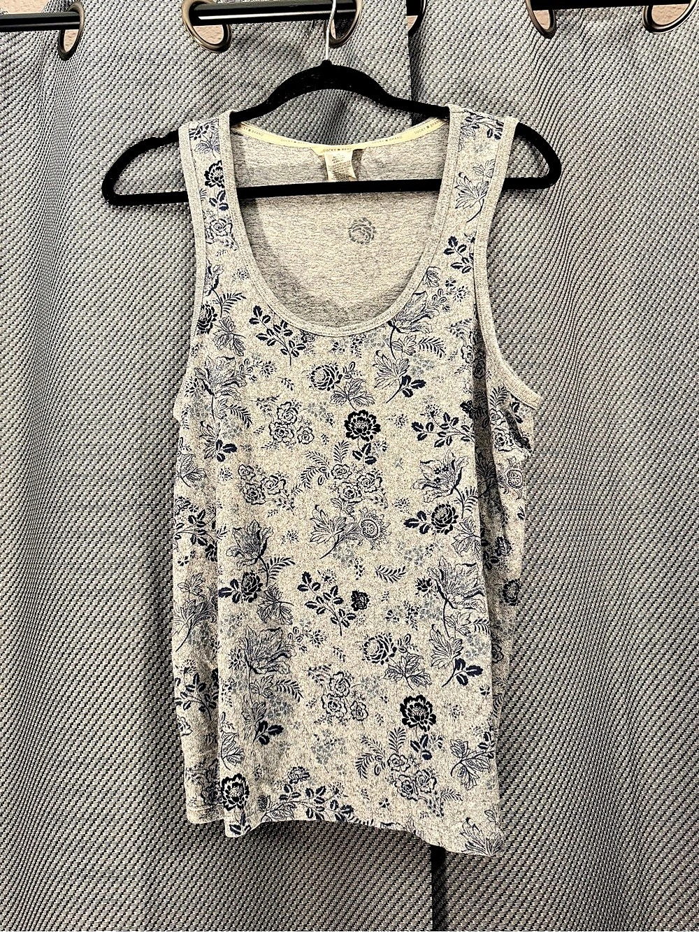 Lucky Brand Gray & Blue Floral PJ Tank- L